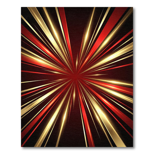 Radiant Gold Red Burst Rug