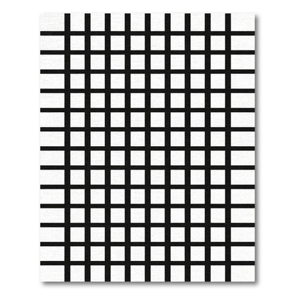 Modern Black White Grid Rug