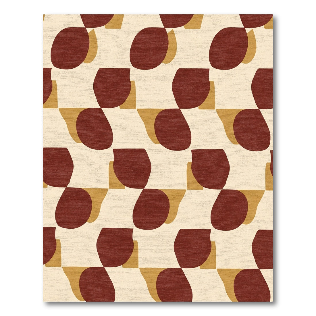 Retro Terracotta Organic Checkerboard Rug