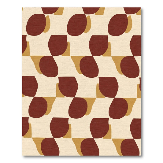 Retro Terracotta Organic Checkerboard Rug