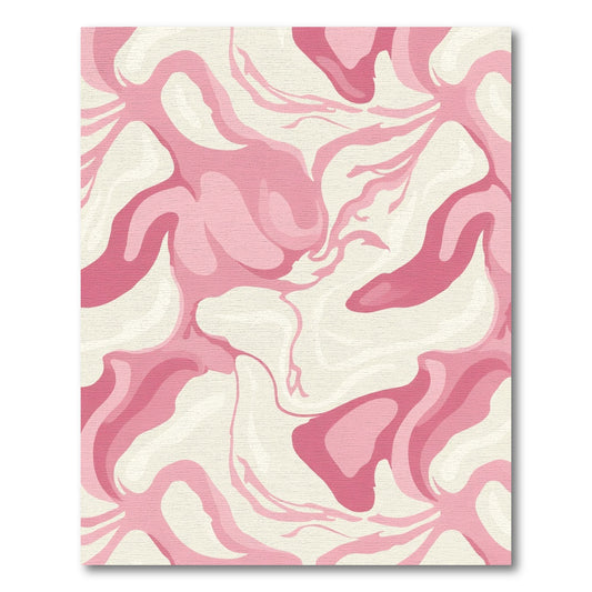 Pink Cream Swirl Marbling Rug