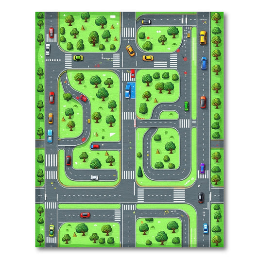 Playful City Road Map Rug