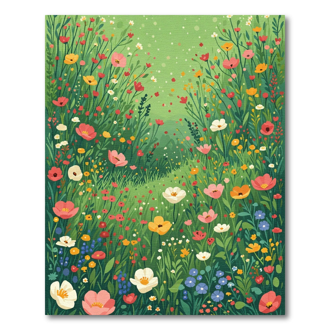 Vibrant Meadow Wildflower Garden Rug