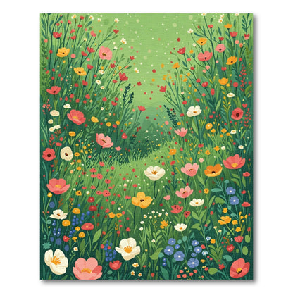 Vibrant Meadow Wildflower Garden Rug