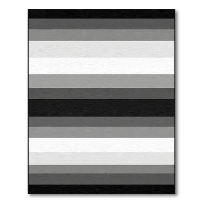 Monochromatic Grayscale Horizontal Stripe Rug