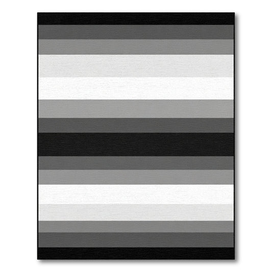 Monochromatic Grayscale Horizontal Stripe Rug
