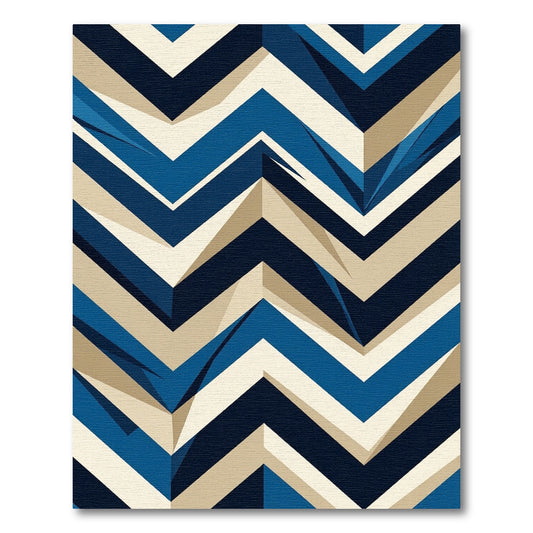 Modern Navy Chevron Geometric Area Rug