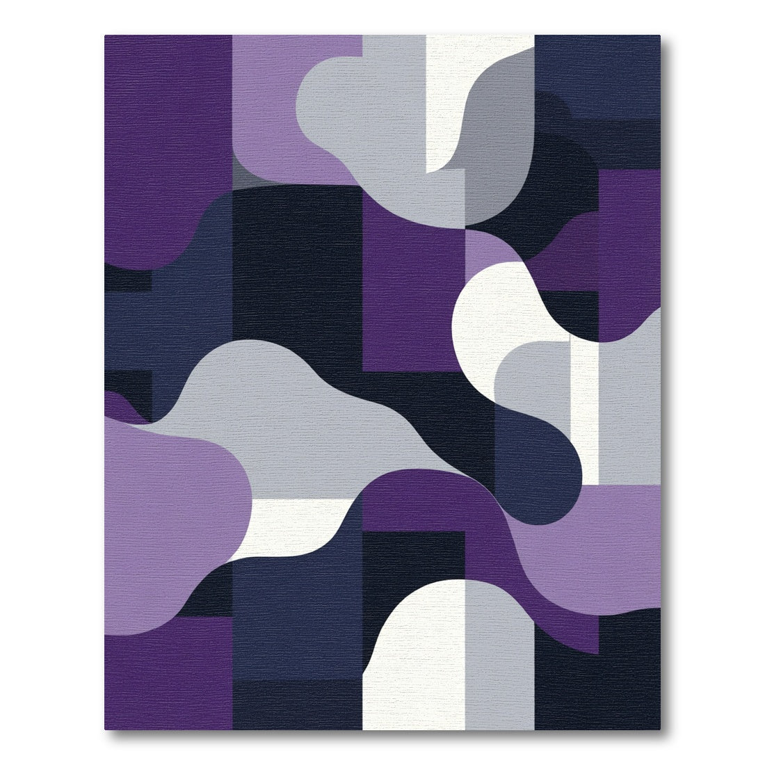 Purple Navy Abstract Waves Rug