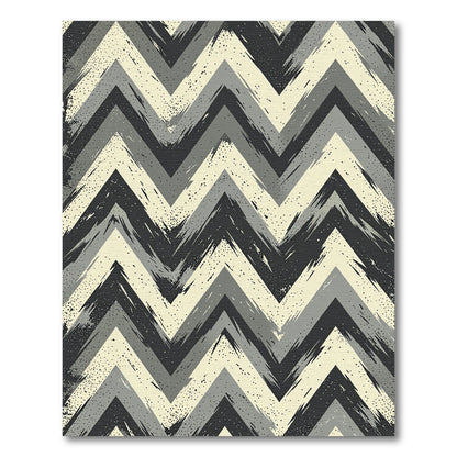 Modern Charcoal Gray Zigzag Chevron Rug