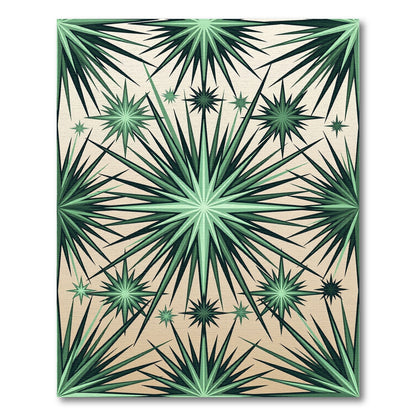 Emerald Green Starburst Modern Rug