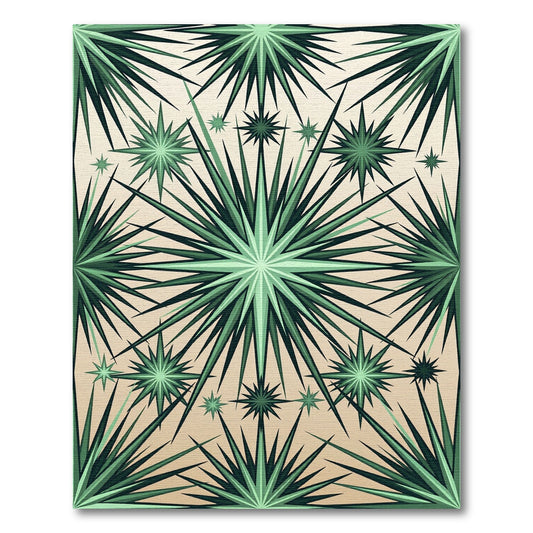 Emerald Green Starburst Modern Rug