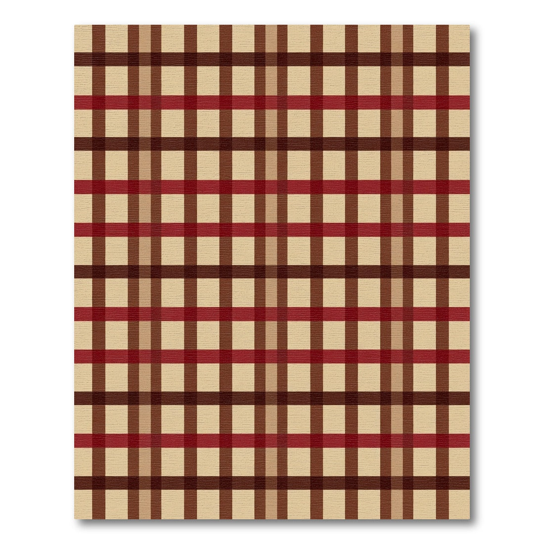 Rustic Red Brown Plaid Checkered Rug