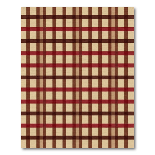 Rustic Red Brown Plaid Checkered Rug