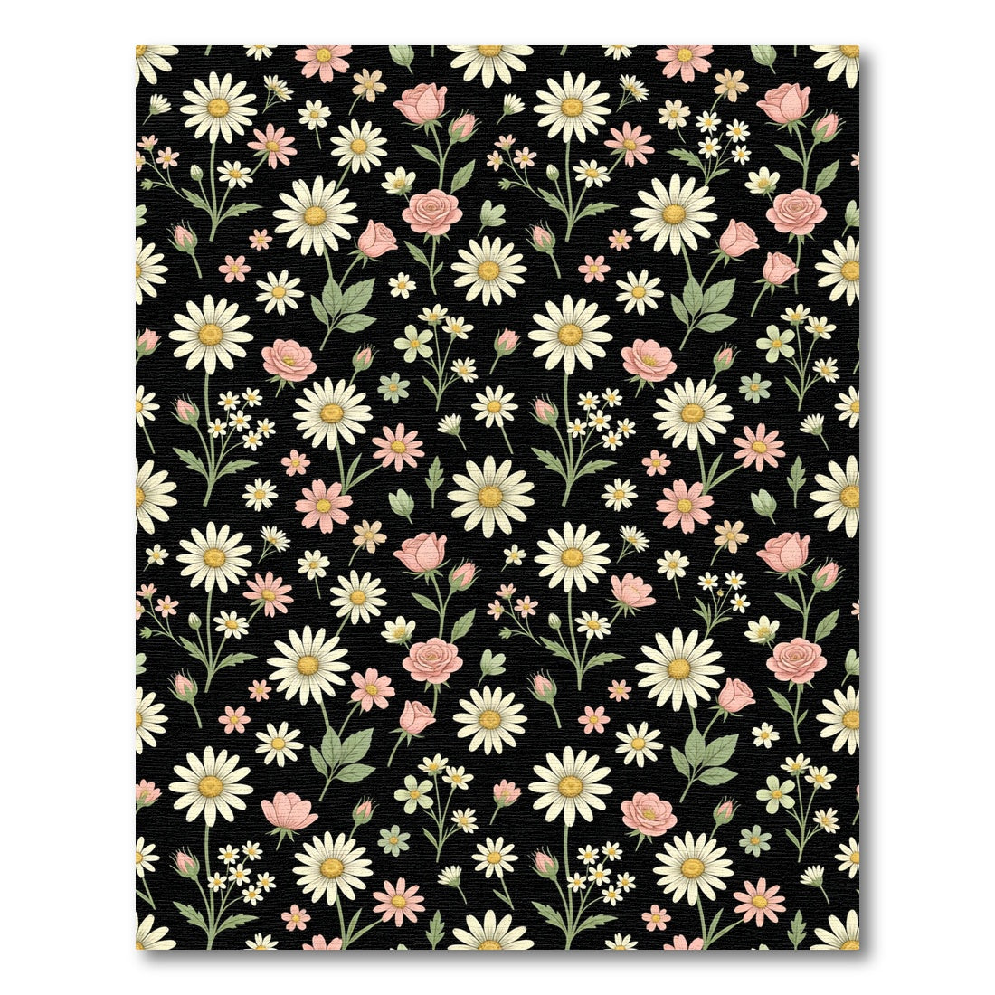 Pink Daisy and Rose Floral Arrangement Rug