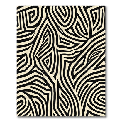Bold Black Cream Abstract Zebra Rug