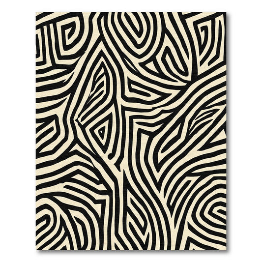 Bold Black Cream Abstract Zebra Rug
