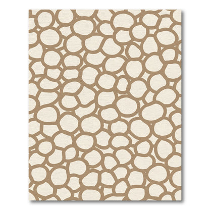 Ecru And Taupe Organic Circles Rug