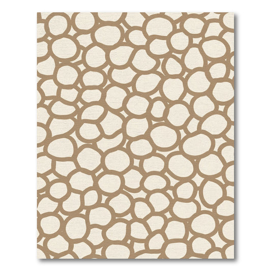 Ecru And Taupe Organic Circles Rug