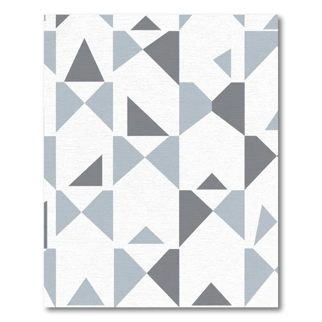 Light Gray Geometric Triangle Composition Rug