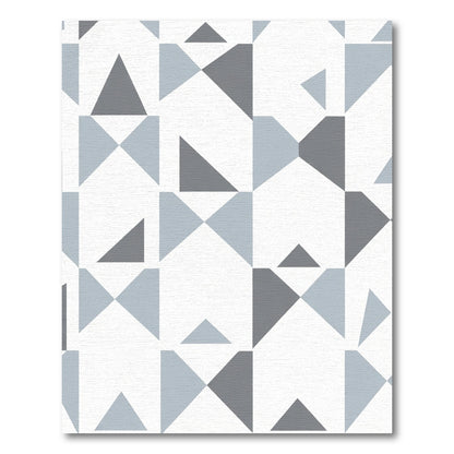 Light Gray Geometric Triangle Composition Rug