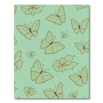Light Green Butterfly Garden Pattern Rug