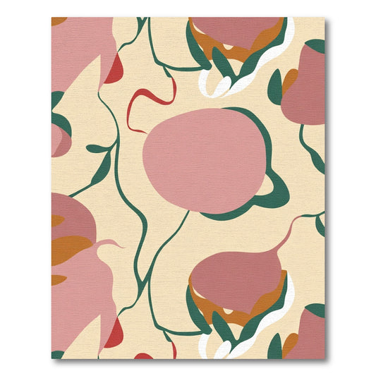Pink Blush Abstract Swirl Botanical Rug