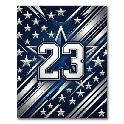 Bold Navy Silver Stars Stripes 23 Rug