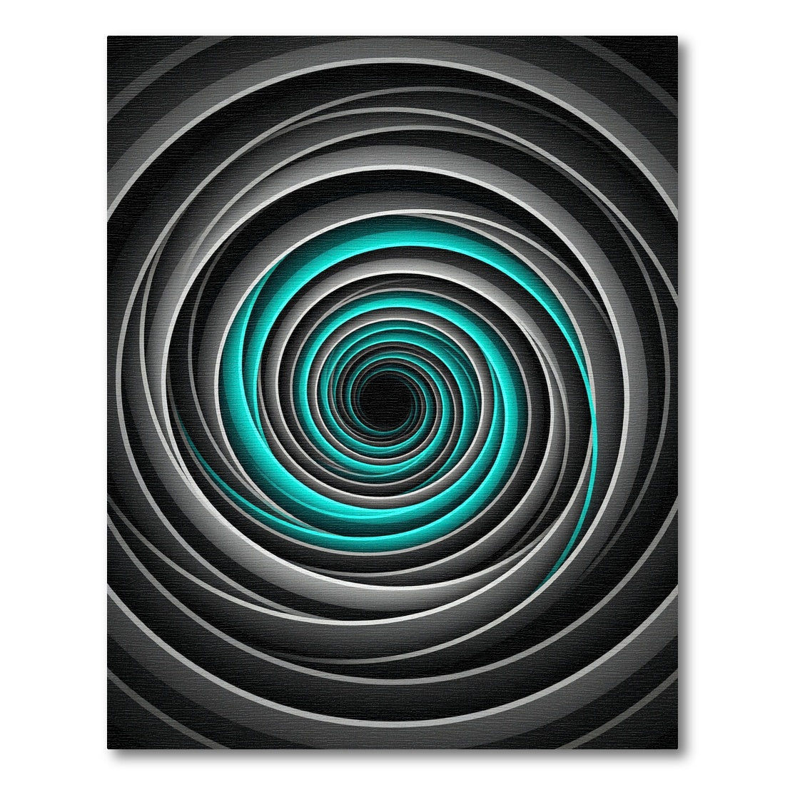 Modern Teal and Gray Infinite Swirl Rug