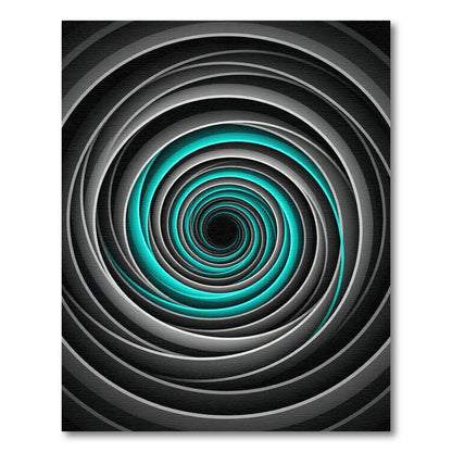Modern Teal and Gray Infinite Swirl Rug