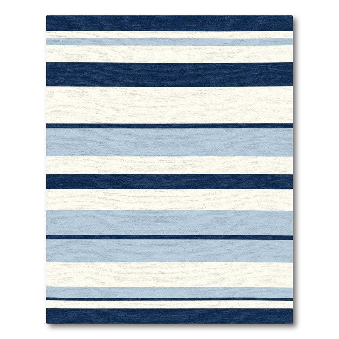 Classic Navy Sky Blue Striped Rug