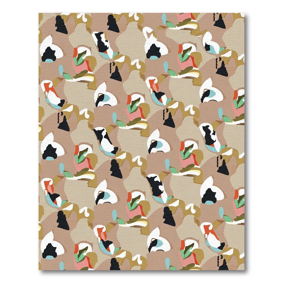 Abstract Organic Ochre Camouflage Rug