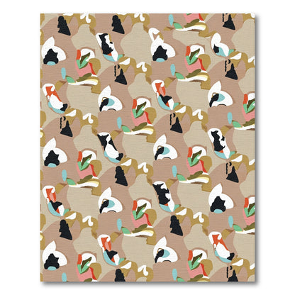 Abstract Organic Ochre Camouflage Rug