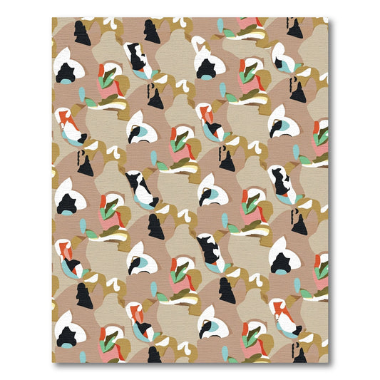 Abstract Organic Ochre Camouflage Rug