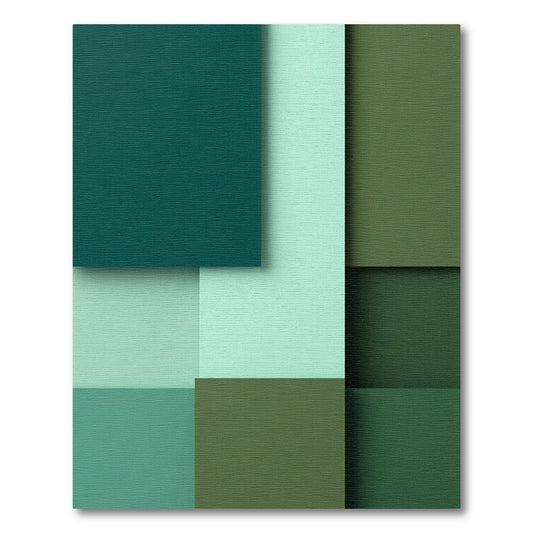 Shaded Verdant Squares Composition Rug