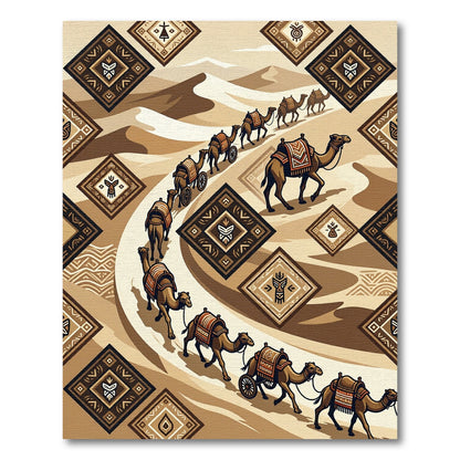 Caravan Camel Sand Art Tile Rug
