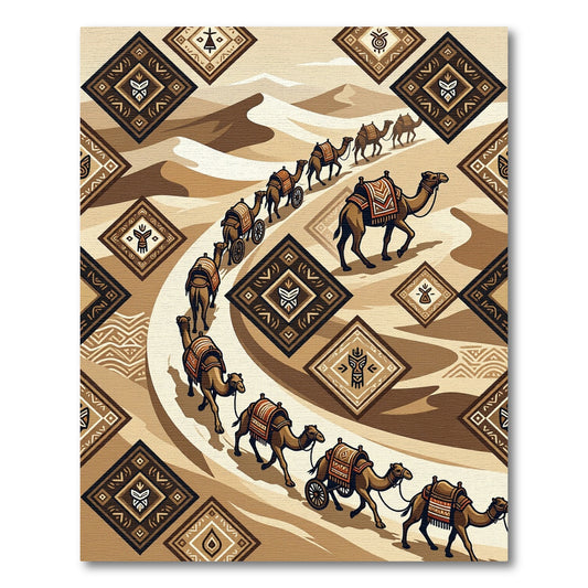Caravan Camel Sand Art Tile Rug