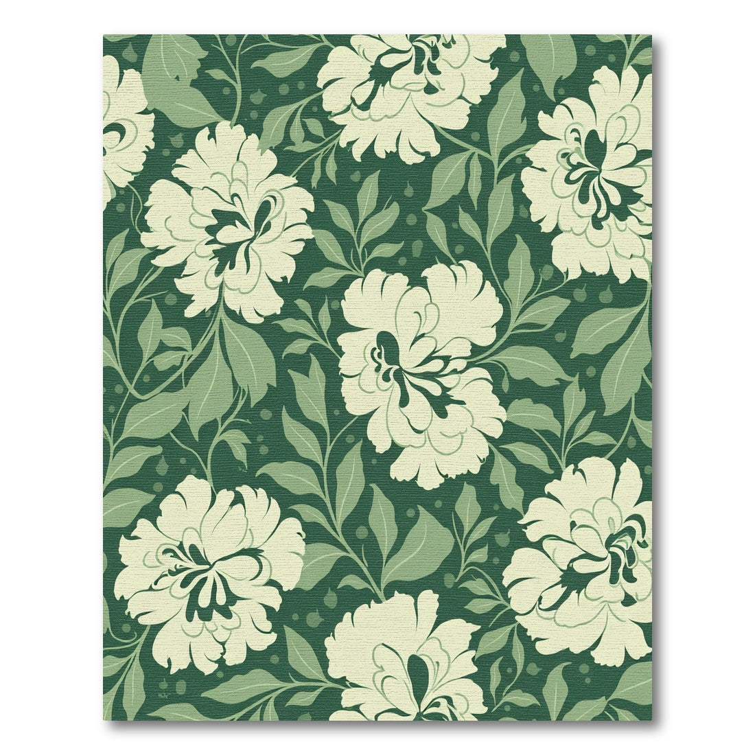 Cream Peony Garden Green Tones Rug