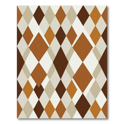 Midcentury Earth Tone Argyle Geometric Rug