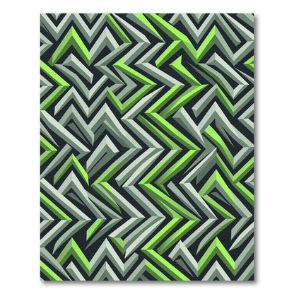 Vibrant Lime Green Geometric Illusion Rug