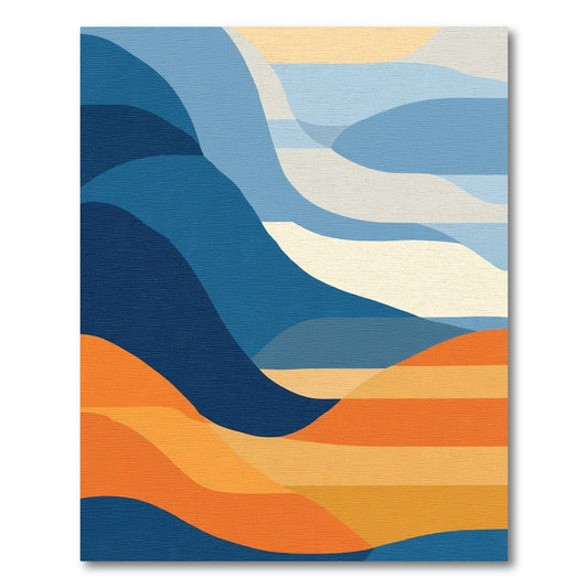 Coastal Horizon Abstract Wave Rug