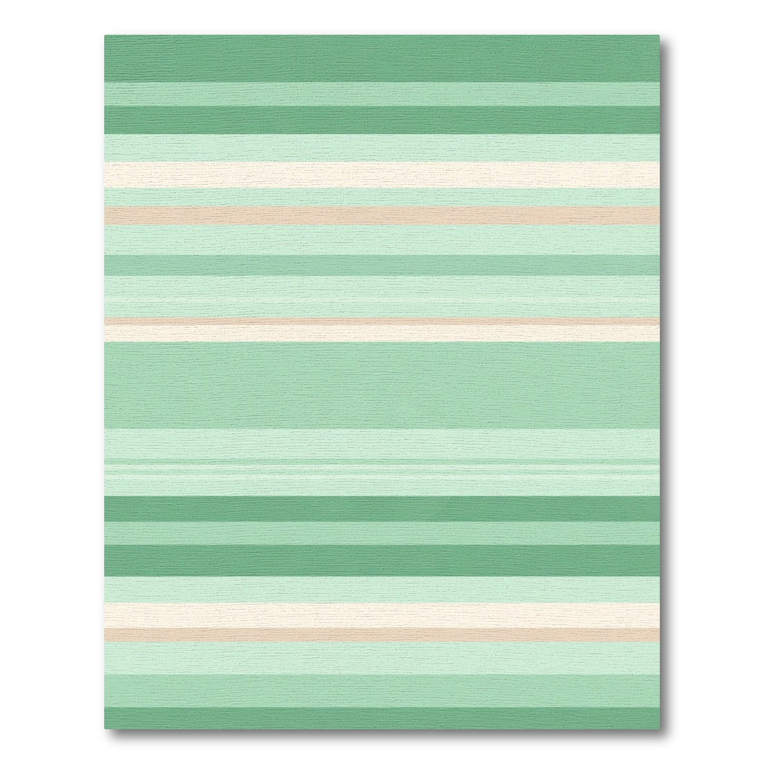 Muted Green Horizontal Stripe Rug