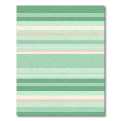Muted Green Horizontal Stripe Rug