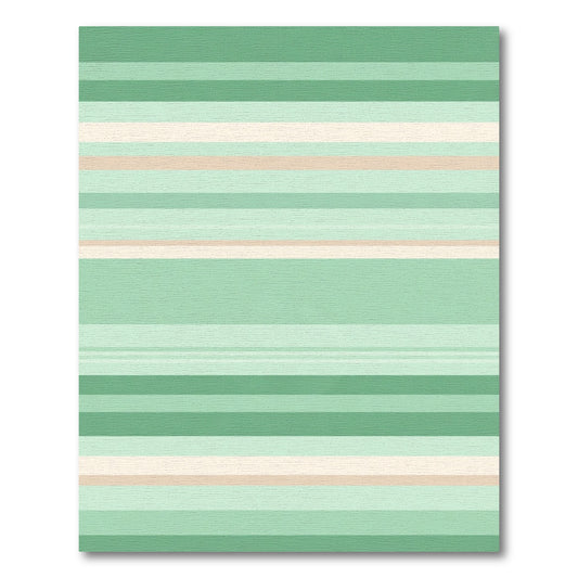 Muted Green Horizontal Stripe Rug