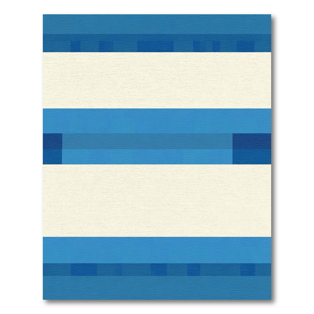 Modern Blue Cream Stripe Rug
