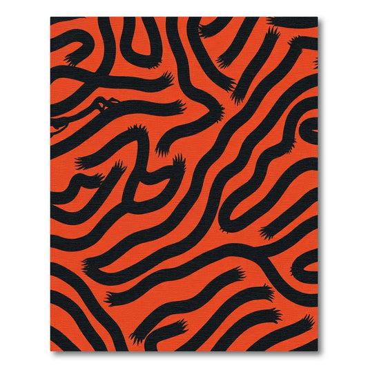 Bold Black Wavy Stripes Rug