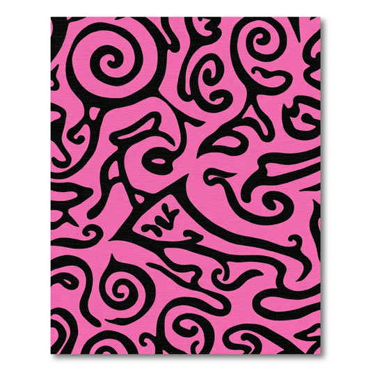 Bold Magenta Swirl Abstract Rug