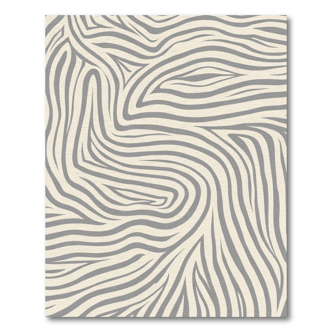 Ecru Gray Zebra Stripe Swirl Rug