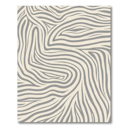 Ecru Gray Zebra Stripe Swirl Rug