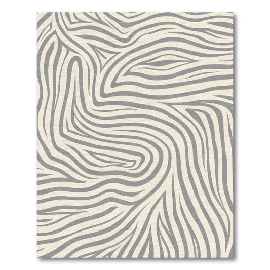 Ecru Gray Zebra Stripe Swirl Rug