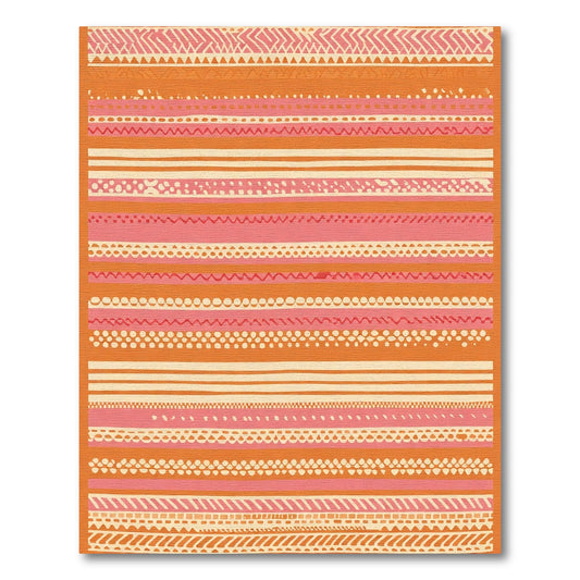 Coral Pink Orange Stripe Collection Rug